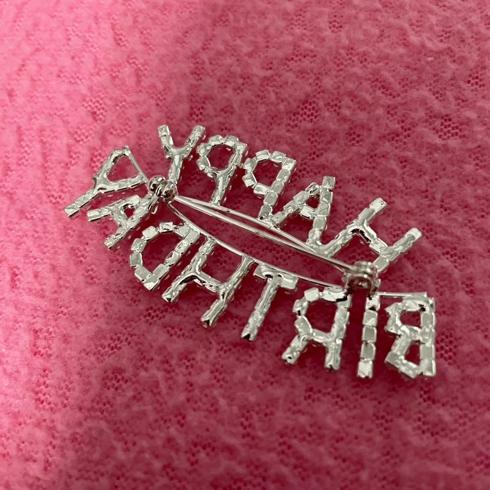 Happy Birthday brooch pin